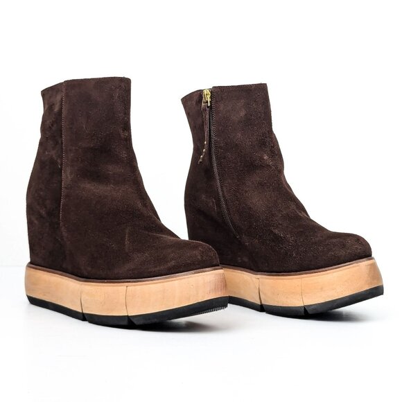 Paloma Barcelo Women Disa Brown Suede Platform Zip Ankle Boots size 10US EUR 40 - Picture 1 of 9